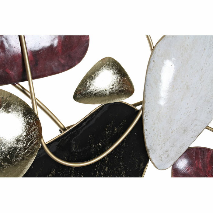 DKD Home Decor Decoración de Pared Metal Abstracto Granate, Dorado, Negro y Blanco 180x87x9,5 cm