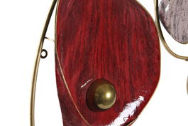 DKD Home Decor Decoración de Pared Estilo Sixties Abstracta Metal Negro Rojo Dorado 10 x 65 x 123 cm