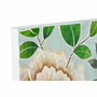 DKD Home Decor Decoración de Pared Cristal y Lienzo Flores Multicolor 80x120 cm