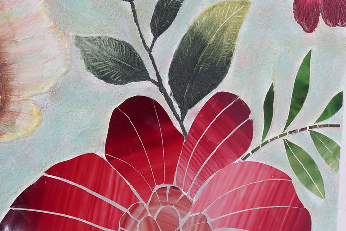 DKD Home Decor Decoracion Pared Multicolor Cristal Lienzo Flores 4 x 120 x 80 cm