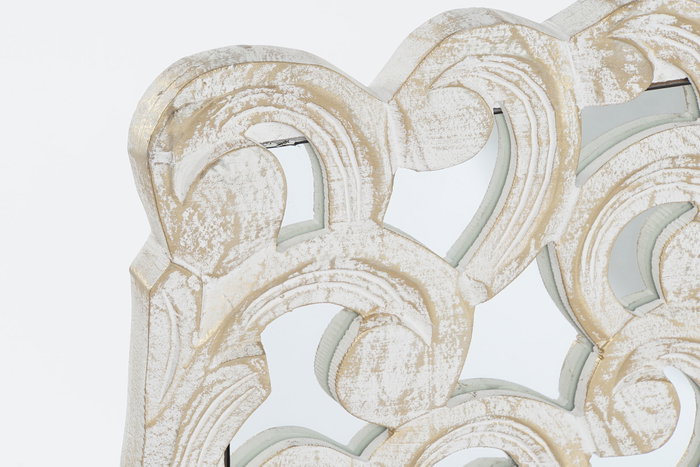 Decoracion Pared Indio DKD Home Decor Blanco Dorado 3 x 120 x 120 cm
