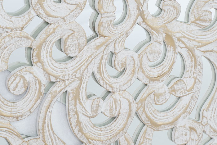 Decoracion Pared Indio DKD Home Decor Blanco Dorado 3 x 120 x 120 cm