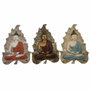 DKD Home Decor Set de Decoración de Pared de Buda en Resina, 3 Piezas Surtidas