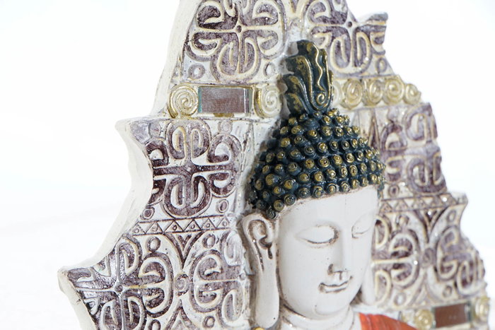 DKD Home Decor Set de Decoración de Pared de Buda en Resina, 3 Piezas Surtidas