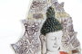 DKD Home Decor Set de Decoración de Pared de Buda en Resina, 3 Piezas Surtidas