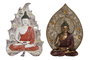 DKD Home Decor Set de Decoración de Pared de Buda en Resina, 3 Piezas Surtidas