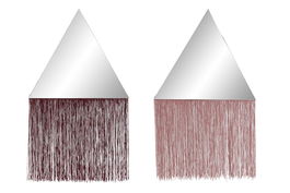 DKD Home Decor Espejo Glam Burdeos Rosa Palo 1 x 54 x 33.5 cm (2 Unidades) Metal Poliester Flecos