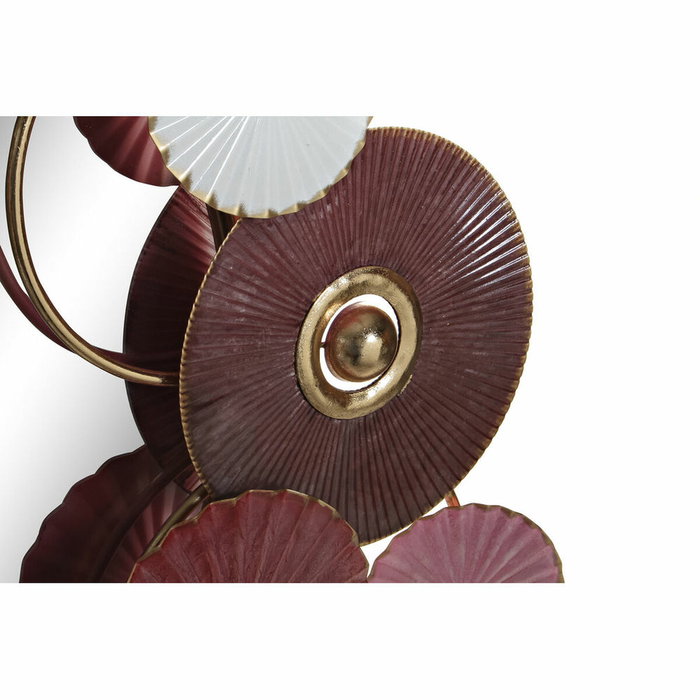 DKD Home Decor Espejo de Metal con Círculos Rosa Oscuro 116x71x8 cm