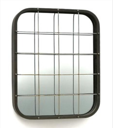 DKD Home Decor Espejo de Metal Negro 45,5x7,5x55 cm