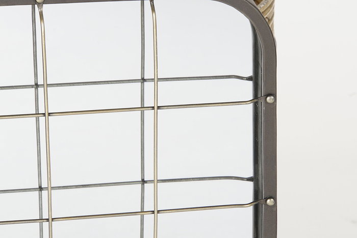 DKD Home Decor Espejo Loft Negro Dorado Metal y Espejo 45.5 x 55 x 7.5 cm