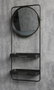 DKD Home Decor Espejo de Metal Negro con 2 Estantes