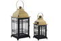 Farola Alpino DKD Home Decor Negro Dorado 22 x 49 x 22 cm Set de 2