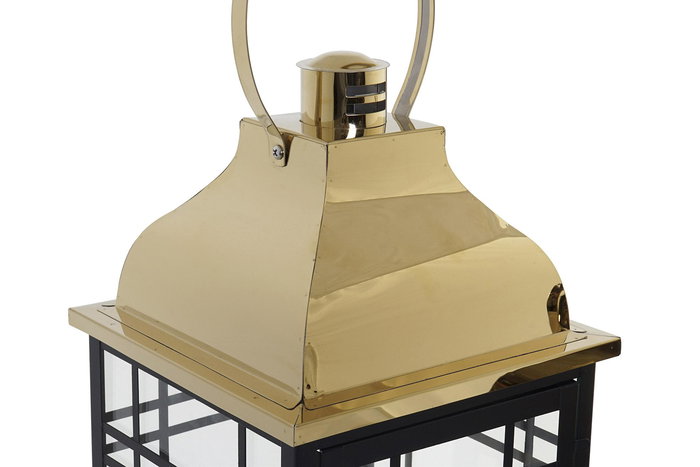 Farola Alpino DKD Home Decor Negro Dorado 22 x 49 x 22 cm Set de 2