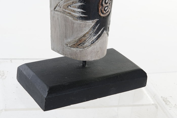 DKD Home Decor Máscara Decorativa de Albasia y Hierro Natural/Negro 19x10x78 cm