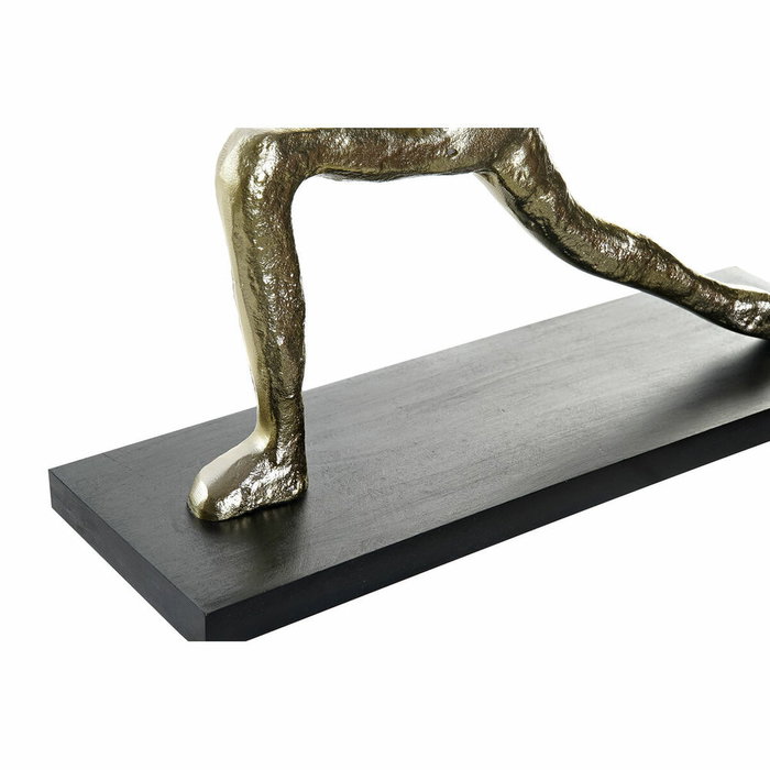 DKD Home Decor Set de 3 Figuras de Yoga en Aluminio y MDF, Dorado y Negro