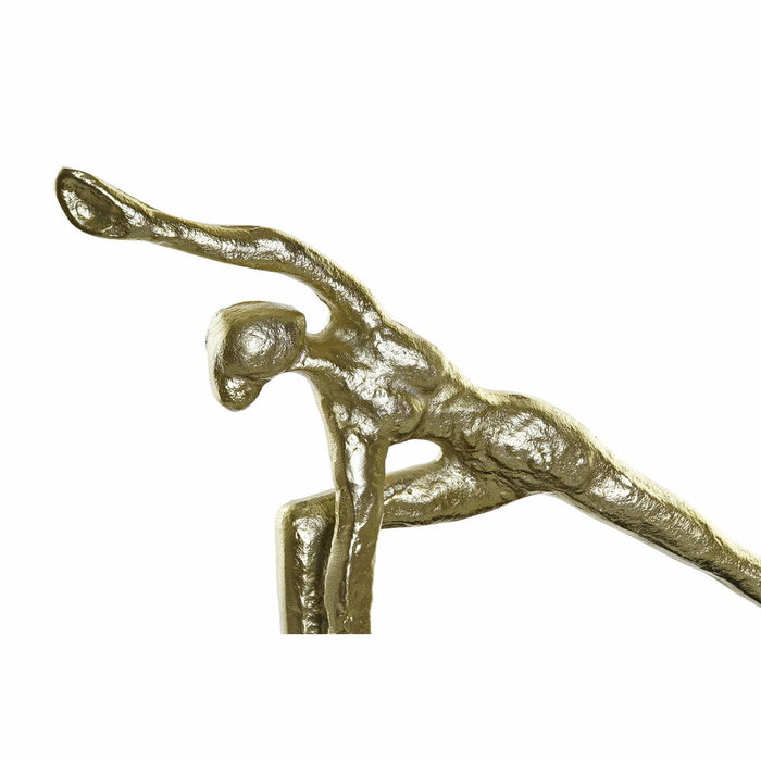 DKD Home Decor Set de 3 Figuras de Yoga en Aluminio y MDF, Dorado y Negro