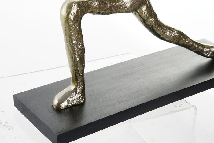 DKD Home Decor Set de 3 Figuras de Yoga en Aluminio y MDF, Dorado y Negro