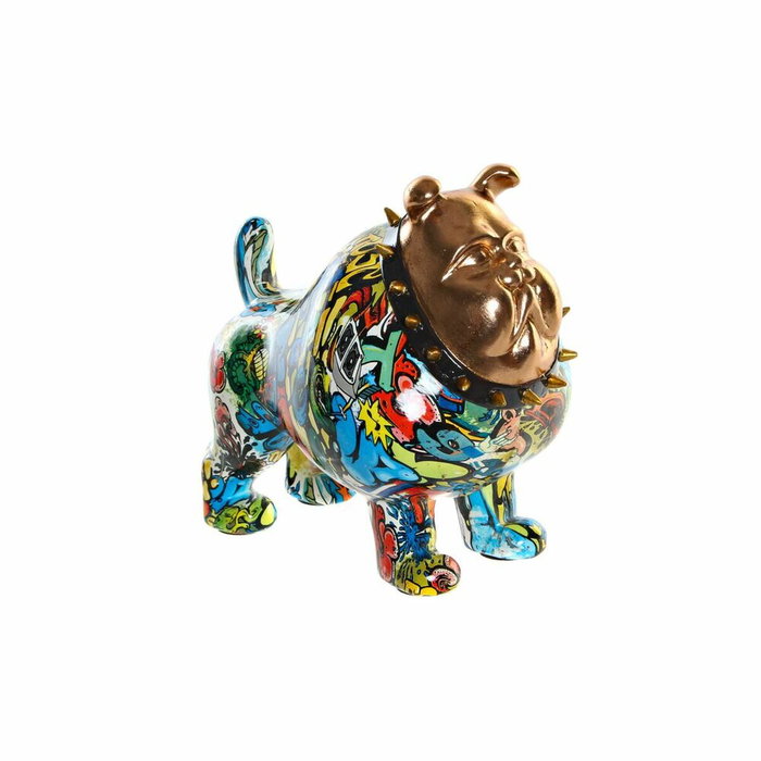 DKD Home Decor Figura de Perro Bulldog Dorado en Resina