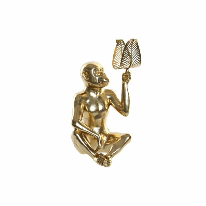 DKD Home Decor Figura de Mono con Hoja en Dorado de Resina y Metal DKD Home Decor Figura de Mono con Hoja en Dorado de Resina y Metal