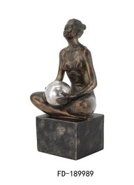 DKD Home Decor Figura de Resina Chica Gimnasta Cobrizo