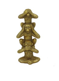 DKD Home Decor Figura de Monos en Resina Dorado