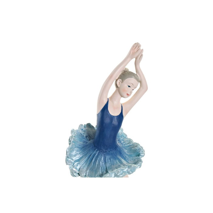 DKD Home Decor Figura de Bailarina en Resina Azul