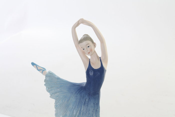 DKD Home Decor Figura de Bailarina Azul en Resina