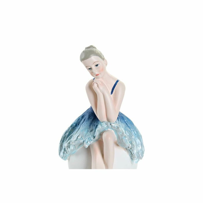 DKD Home Decor Figura de Bailarina Azul en Resina