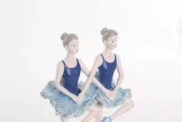 DKD Home Decor Figura Romantico Bailarinas Resina Azul 7.5 x 21.5 x 14 cm