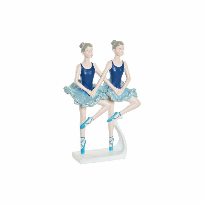 DKD Home Decor Figura de Resina Bailarinas Azul 14x7,5x21,5 cm