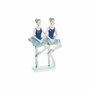 DKD Home Decor Figura de Resina Bailarinas Azul 14x7,5x21,5 cm