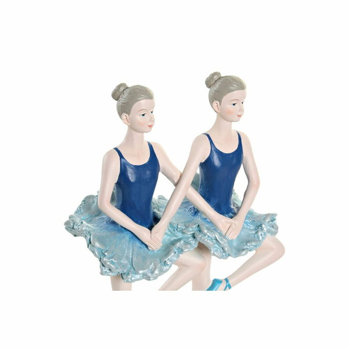 DKD Home Decor Figura de Resina Bailarinas Azul 14x7,5x21,5 cm
