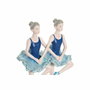 DKD Home Decor Figura de Resina Bailarinas Azul 14x7,5x21,5 cm