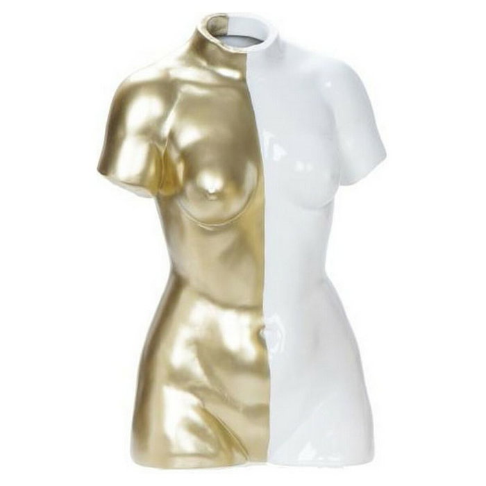 DKD Home Decor Figura de Busto Clásico en Resina Brillante Dorado y Blanco