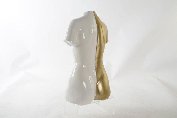 DKD Home Decor Figura de Busto Clásico en Resina Brillante Dorado y Blanco