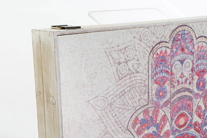 DKD Home Decor Tapa Contador Indio Beige Gris MDF Lienzo 6 x 31.5 x 46.5 cm (2 Unidades)