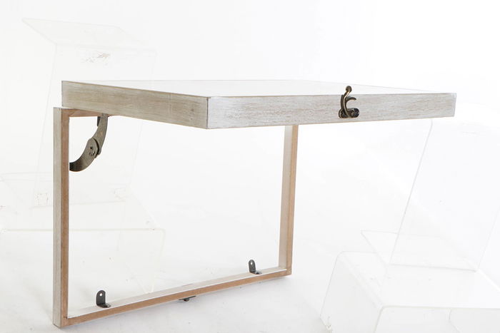 DKD Home Decor Tapa Contador Indio Beige Gris MDF Lienzo 6 x 31.5 x 46.5 cm (2 Unidades)