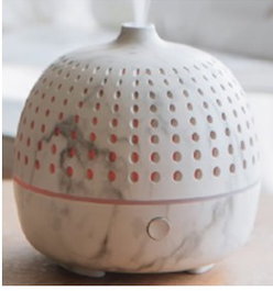 DKD Home Decor Difusor Aroma Scandi Blanco Gris 11.7 x 12 x 11.7 cm 180ml Humidificador LED PP ABS