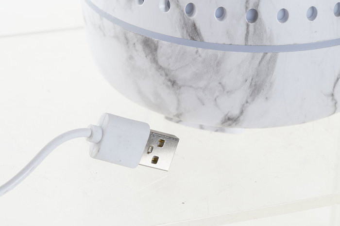 DKD Home Decor Difusor Aroma Scandi Blanco Gris 11.7 x 12 x 11.7 cm 180ml Humidificador LED PP ABS