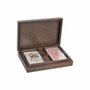 DKD Home Decor Juego Colonial de Cartas y Dados, Set de 3 Piezas, Marrón Oscuro y Dorado