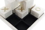 DKD Home Decor Juego de Mesa Tres en Raya Hueso y Mango 21x21x6 cm
