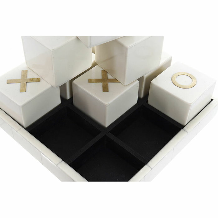 DKD Home Decor Juego de Mesa Tres en Raya Hueso y Mango 21x21x6 cm