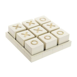 DKD Home Decor Juego de Mesa Tres en Raya Hueso y Mango 21x21x6 cm