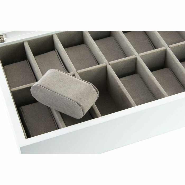 DKD Home Decor Relojero de MDF y Cristal Blanco para 12 Relojes