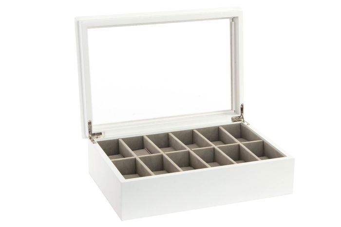 DKD Home Decor Relojero Romantico Blanco Gris 29.5 x 20.5 x 9 cm