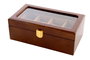 DKD Home Decor Relojero de MDF y Terciopelo Marrón para 4 Relojes