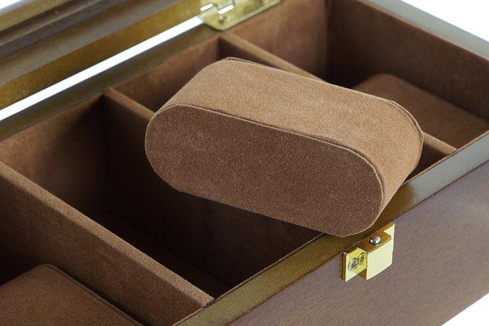 DKD Home Decor Relojero Marron 12 x 8 x 22 cm para 4 relojes