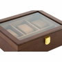 DKD Home Decor Relojero MDF Terciopelo Marrón para 3 Relojes