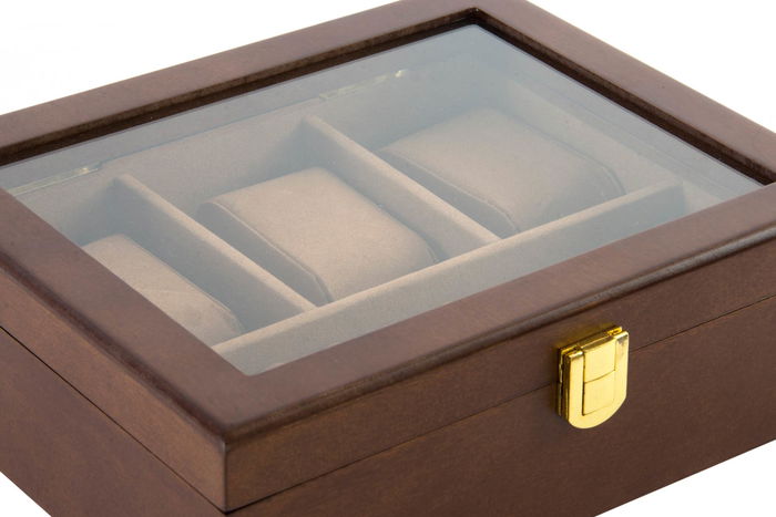 Relojero DKD Home Decor Marron 18 x 8 x 22 cm para 3 relojes