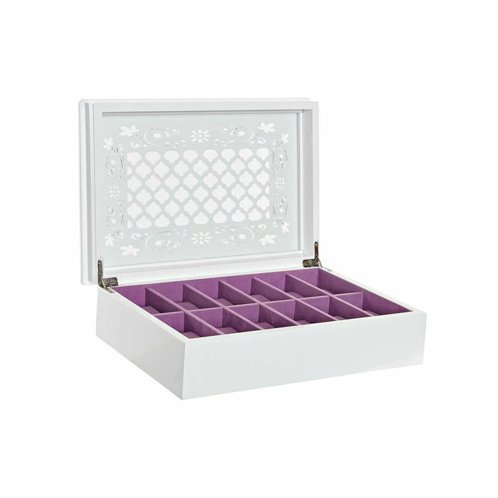 DKD Home Decor Relojero MDF y Cristal Blanco y Lila